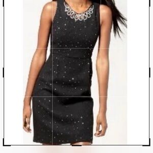 INC black wool blend and rhinestone dress